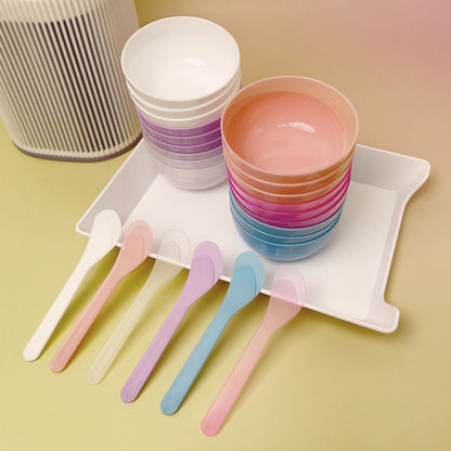 diy mask bowl plastic PP bowl wholesale adjustment mask bowl PP material beauty bowl spa tool suit mixing stick - image 2