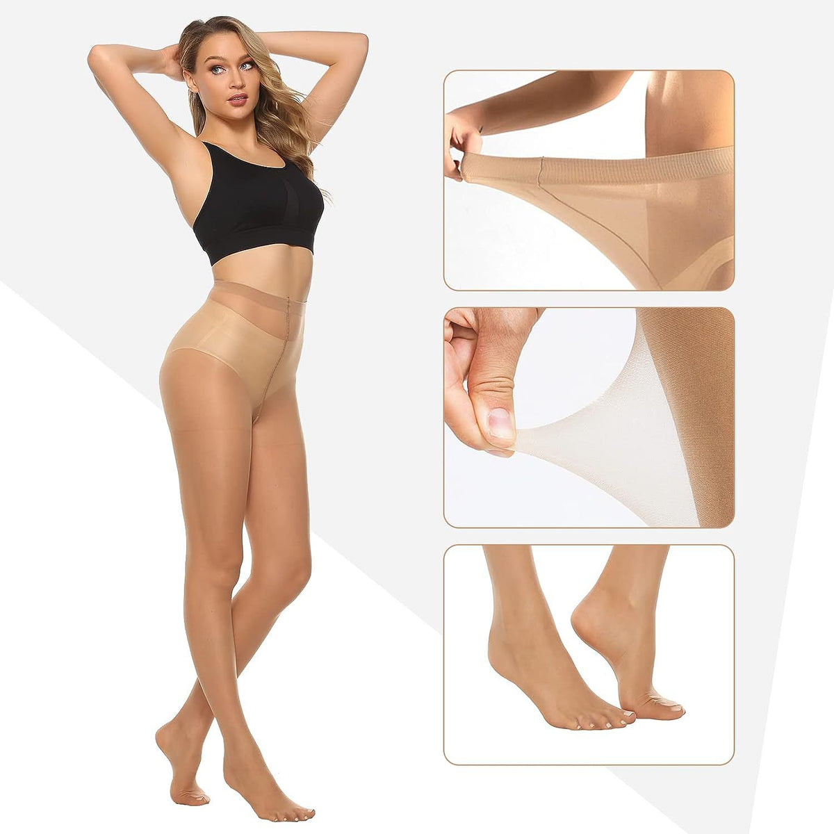 Silk stockings women's summer ultra-thin anti-snagging flesh-colored light leg artifact thin skin beauty sunscreen sexy pineapple pantyhose - image 2
