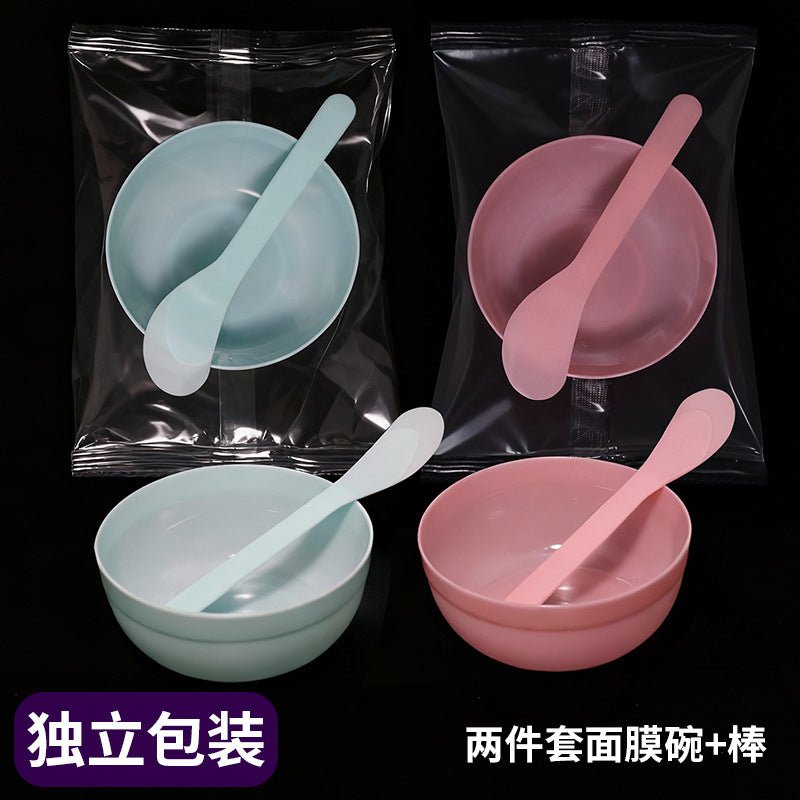 Mask Mixing Bowl + Stick Individually Packaged 2-Piece Set Beauty Mask Bowl Cosmetic Spa Plastic Small Bowl Mixing Stick Beauty Tools - image 1