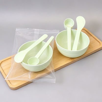 Beauty Mask Bowl, Individually Packaged, Three-Piece Set of Cosmetic Spa Tools, Plastic Small Bowl, Stirring Stick, Measuring Spoon with Scale - image 2