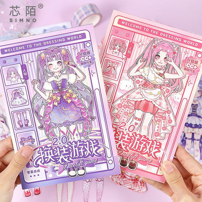 Xinmo Girl Dress up Game Sticker This Princess Makeup Changing Sticker Little Girl DIY Handmade Scene Dress up Collection - image 1