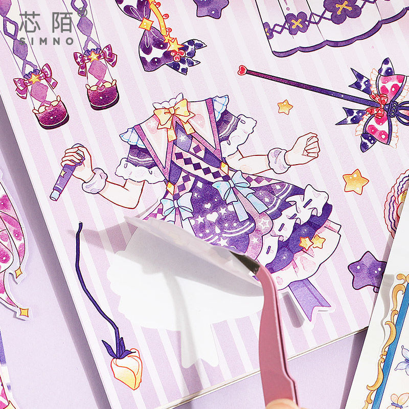 Xinmo Girl Dress up Game Sticker This Princess Makeup Changing Sticker Little Girl DIY Handmade Scene Dress up Collection - image 4