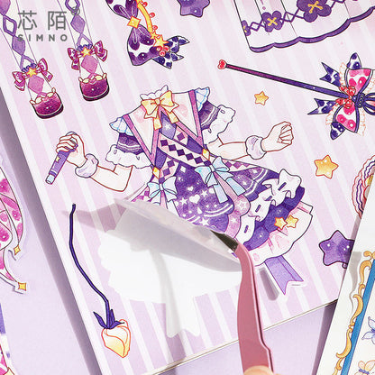 Xinmo Girl Dress up Game Sticker This Princess Makeup Changing Sticker Little Girl DIY Handmade Scene Dress up Collection - image 4
