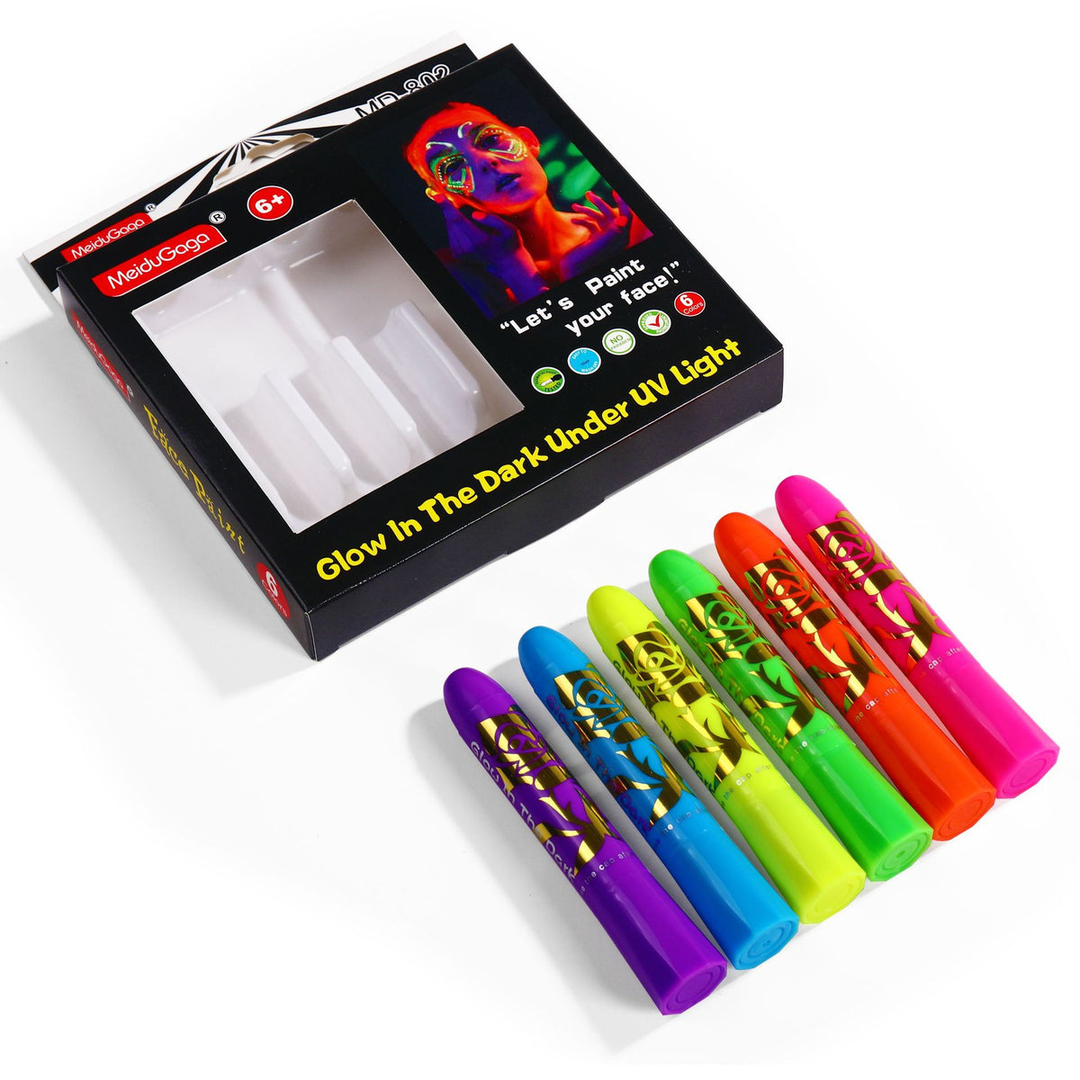 Face Paint Luminous Cross-Border Body Painting Halloween Water-Soluble Face Painting Uv Luminous Crayon Holiday Makeup - image 5