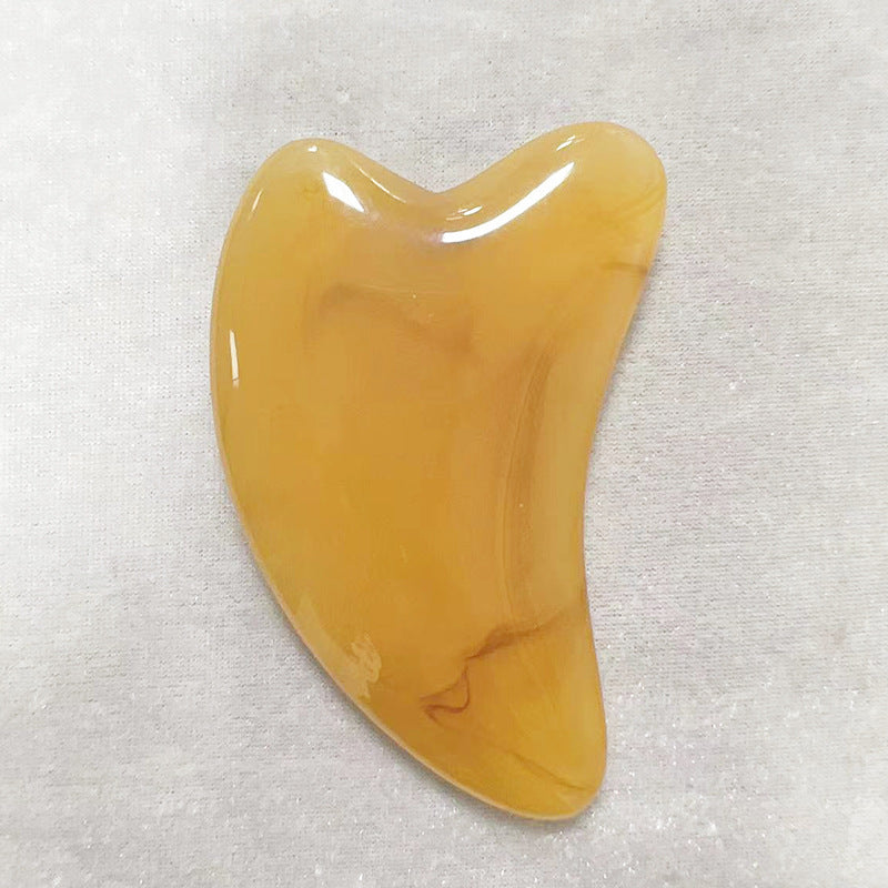Imitation Horn Scraping Board, Muscle-Pulling Stick, Special Resin Facial Stick for Facial Massage, Beauty Stick, Triangular Heart-Shaped Scraping Piece - image 2