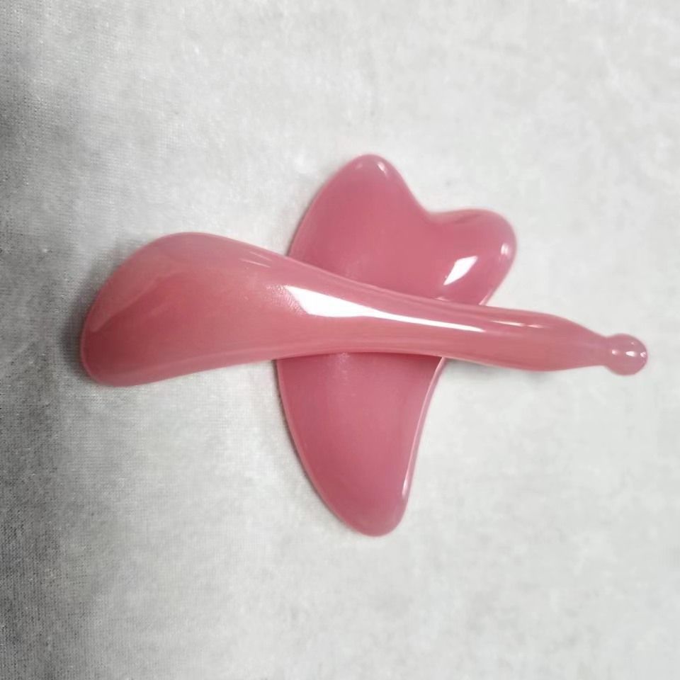Imitation Horn Scraping Board, Muscle-Pulling Stick, Special Resin Facial Stick for Facial Massage, Beauty Stick, Triangular Heart-Shaped Scraping Piece - image 3