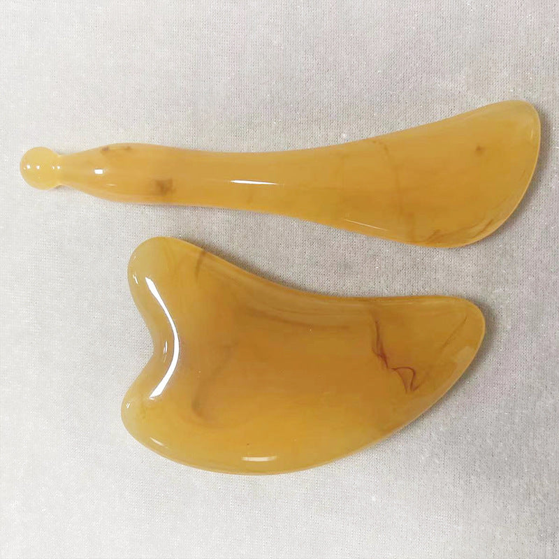 Imitation Horn Scraping Board, Muscle-Pulling Stick, Special Resin Facial Stick for Facial Massage, Beauty Stick, Triangular Heart-Shaped Scraping Piece - image 4