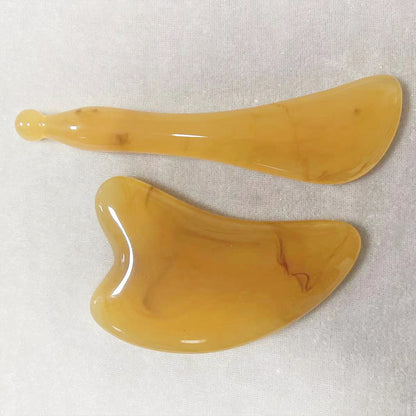 Imitation Horn Scraping Board, Muscle-Pulling Stick, Special Resin Facial Stick for Facial Massage, Beauty Stick, Triangular Heart-Shaped Scraping Piece - image 4
