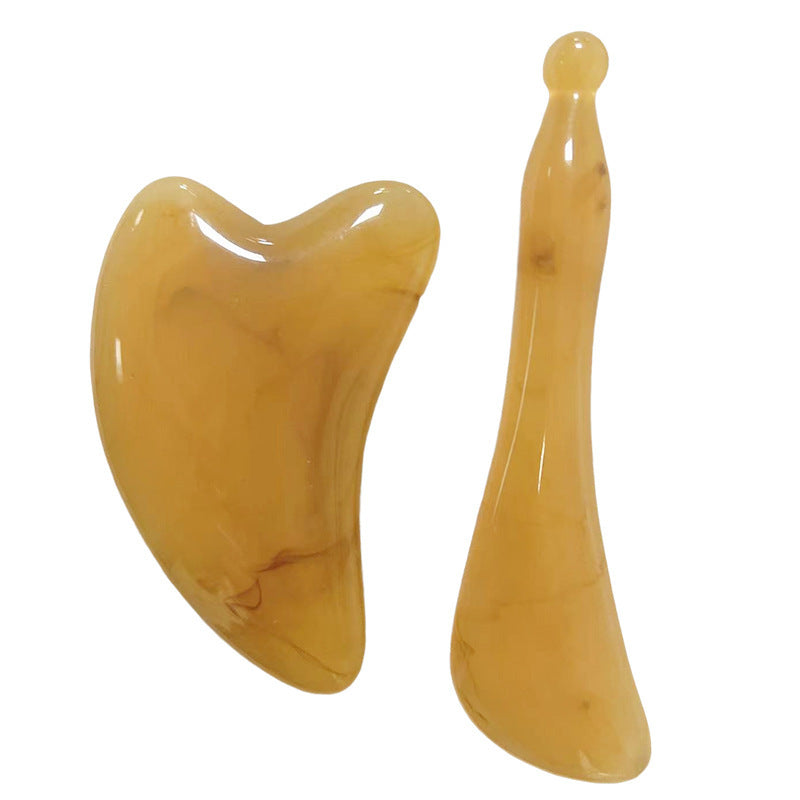 Imitation Horn Scraping Board, Muscle-Pulling Stick, Special Resin Facial Stick for Facial Massage, Beauty Stick, Triangular Heart-Shaped Scraping Piece - image 5