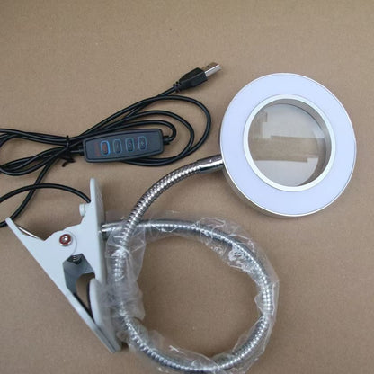 Led Magnifying Glass Desk Lamp for Eye Protection, Repair, Beauty, Nail Art, Tattooing, Dormitory, Study, Student Reading, Learning, Clip-On Lamp - image 4