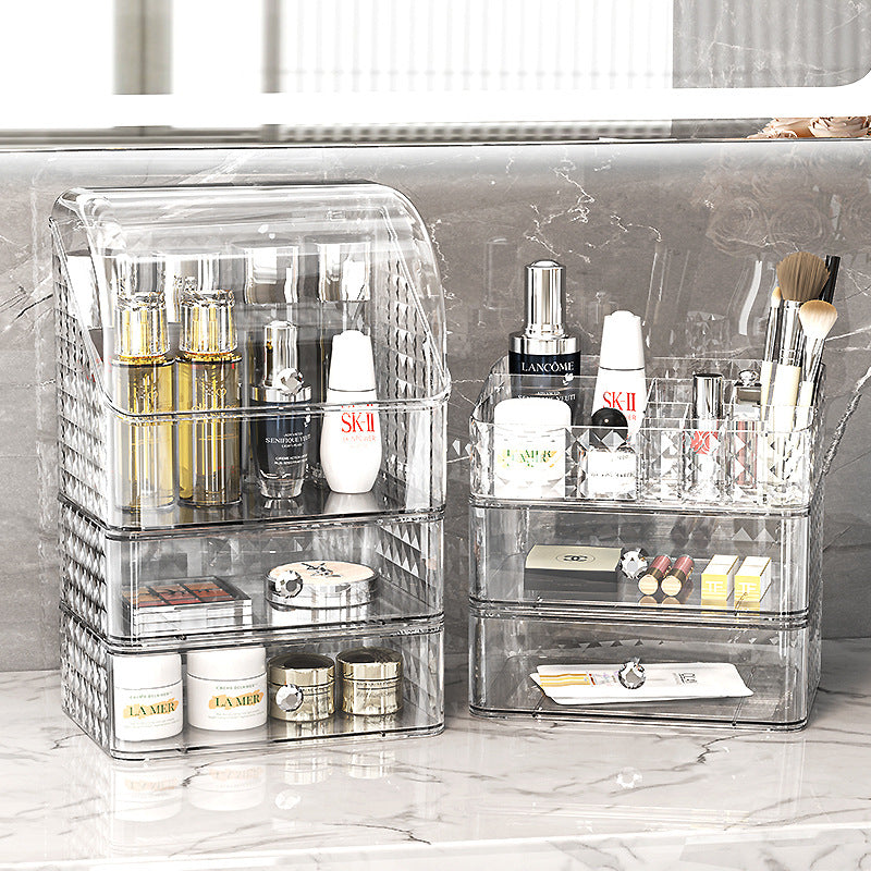 Cosmetic Storage Box, Home Desktop Skin Care Product Storage, Makeup Box, Dust-Proof Dressing Table, Washbasin Storage Rack - image 2