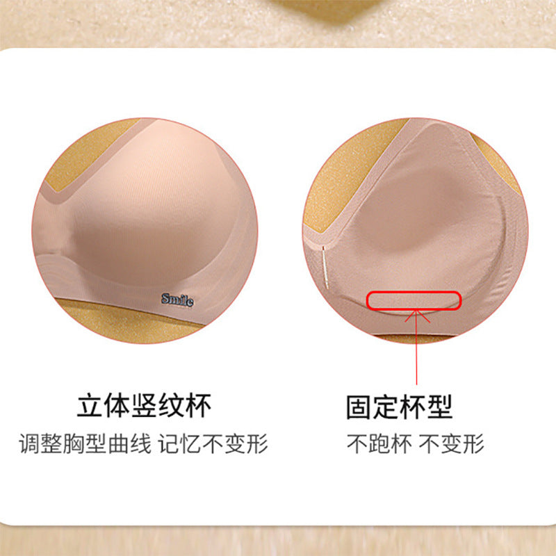 Factory Direct seamless soft support strip underwear comfortable nude feeling close-fitting wireless push up upper support beauty back bra for women - image 2