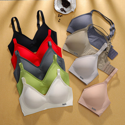 Factory Direct seamless soft support strip underwear comfortable nude feeling close-fitting wireless push up upper support beauty back bra for women - image 4