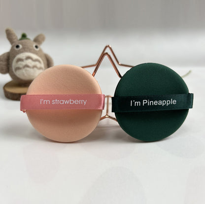 Egg Yolk Pie Powder Puff Air Cushion Pineapple Pie Double-Sided Ribbon Non-Latex Sponge Wet and Dry Makeup Tool Powder Puff - image 2