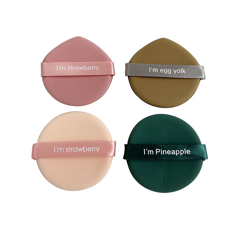 Egg Yolk Pie Powder Puff Air Cushion Pineapple Pie Double-Sided Ribbon Non-Latex Sponge Wet and Dry Makeup Tool Powder Puff - image 5