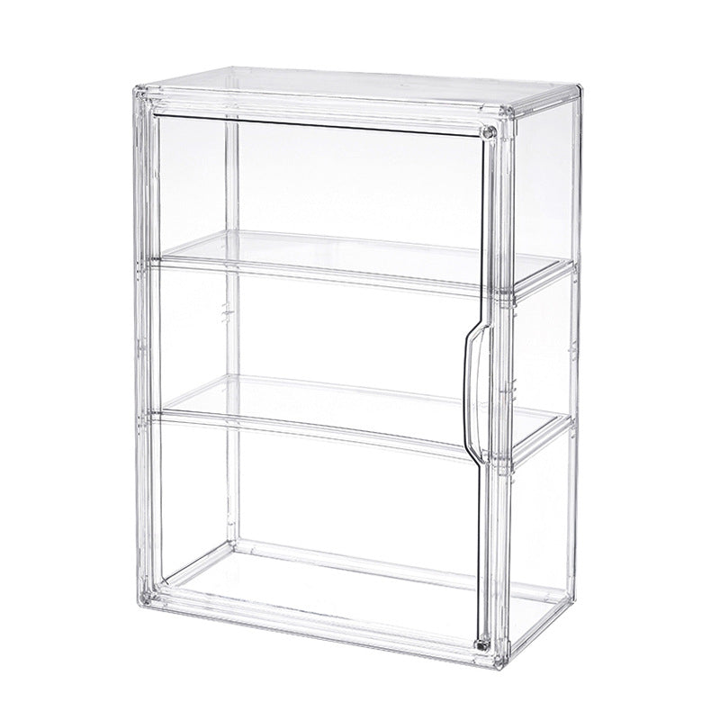 Cross-Border Hot-Selling Wall-Mounted Cosmetic Storage Box with Partitions, Transparent Desktop Combination Stackable Dust-Proof Display Box - image 1