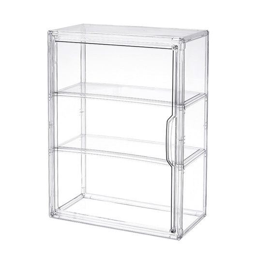 Cross-Border Hot-Selling Wall-Mounted Cosmetic Storage Box with Partitions, Transparent Desktop Combination Stackable Dust-Proof Display Box - image 1
