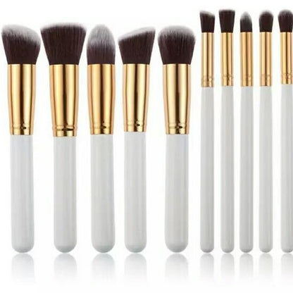 Makeup Brushes 10 Pieces, 5 Large and 5 Small Makeup Brush Set, Black Gold Tube Pink Beauty Tools - image 2
