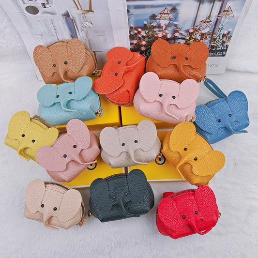 Thailand Elephant Bag Hot PU Coin Purse Japanese Bag Pendant Key Ring Creative Card Bag Lipstick Zipper Bag - image 1