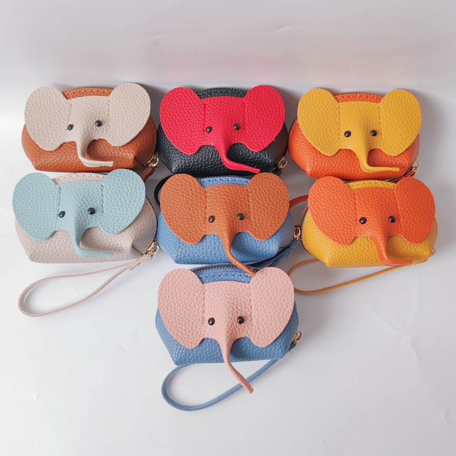 Thailand Elephant Bag Hot PU Coin Purse Japanese Bag Pendant Key Ring Creative Card Bag Lipstick Zipper Bag - image 4