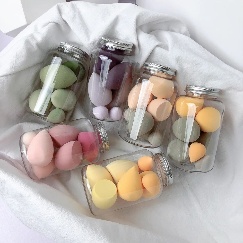 Drift Bottle Beauty Egg Set 4 Large + 3 Small 4 Large + 2 Small Drift Bottled Powder Puff Set Makeup Egg Makeup Egg - image 1