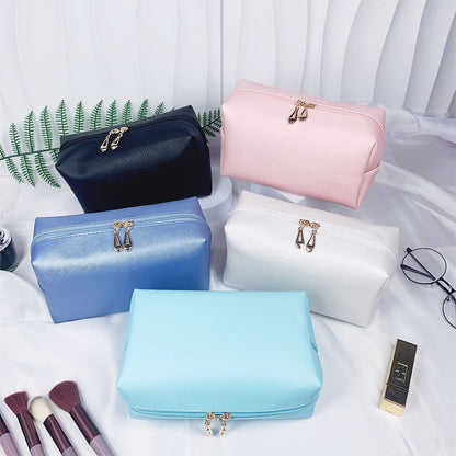 Cross-border Hot-selling Cosmetic Bag Storage Bag Portable Women's Trumpeter Mouth Red Envelope PU Large Capacity Waterproof Toiletry Bag - image 2