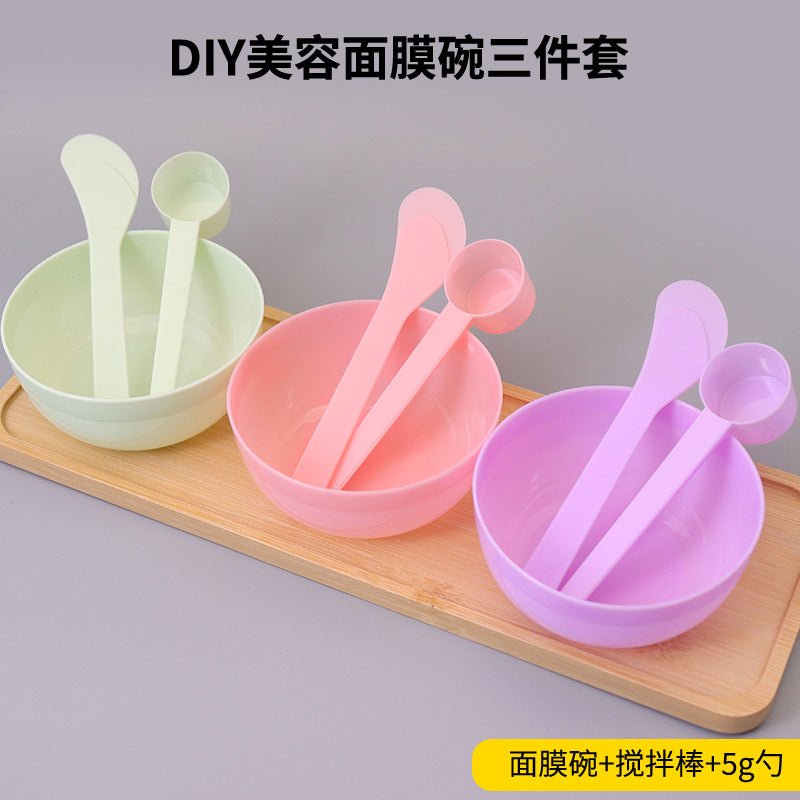 Wholesale DIY Facial Mask 3-Piece Set Plastic Bowl Mask Bowl Mixing Bowl Mixing Stick Spa 3 # Bowl Mask Application Tool - image 1