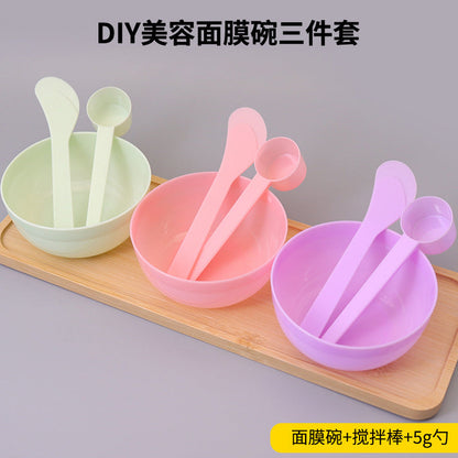 Wholesale DIY Facial Mask 3-Piece Set Plastic Bowl Mask Bowl Mixing Bowl Mixing Stick Spa 3 # Bowl Mask Application Tool - image 1
