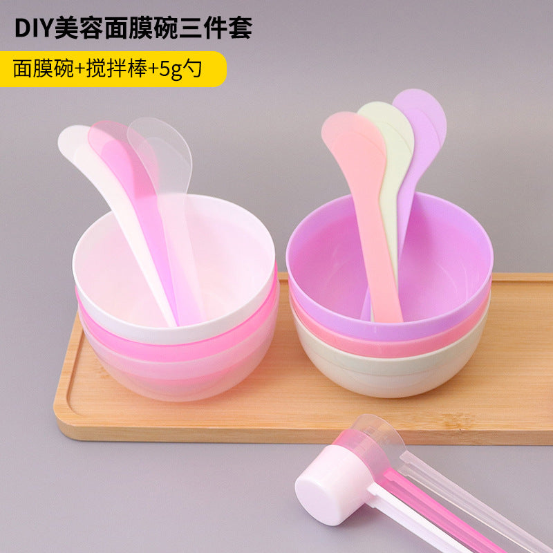 Wholesale DIY Facial Mask 3-Piece Set Plastic Bowl Mask Bowl Mixing Bowl Mixing Stick Spa 3 # Bowl Mask Application Tool - image 2