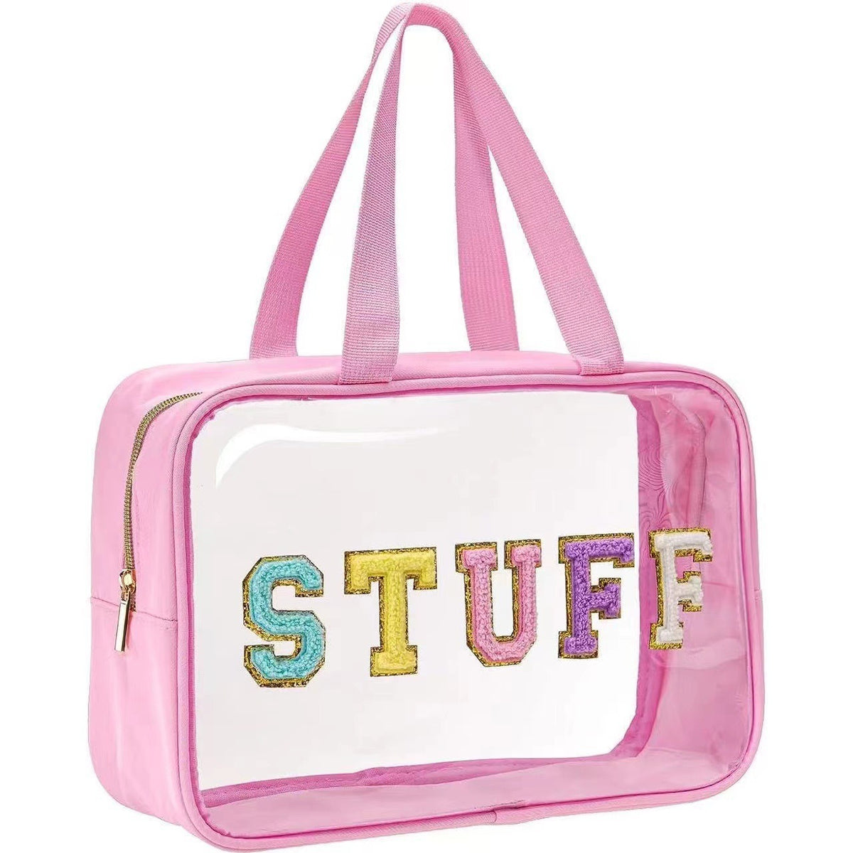 Cross-border Double Portable Transparent Cosmetic Storage Bag Embroidered Letters Cosmetic Bag Large Capacity Multifunctional Wash Bag - image 4