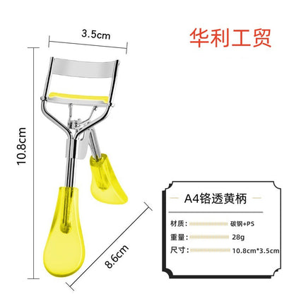 A4 Transparent Duck Tongue Handle Wide-Angle Eyelash Curler Eyelash Curler Yangjiang Manufacturer Wholesale Non-Slip Exquisite Curling - image 4