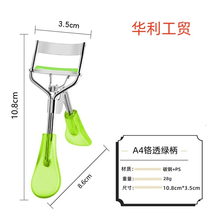 A4 Transparent Duck Tongue Handle Wide-Angle Eyelash Curler Eyelash Curler Yangjiang Manufacturer Wholesale Non-Slip Exquisite Curling - image 5