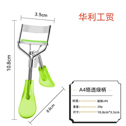 A4 Transparent Duck Tongue Handle Wide-Angle Eyelash Curler Eyelash Curler Yangjiang Manufacturer Wholesale Non-Slip Exquisite Curling - image 5