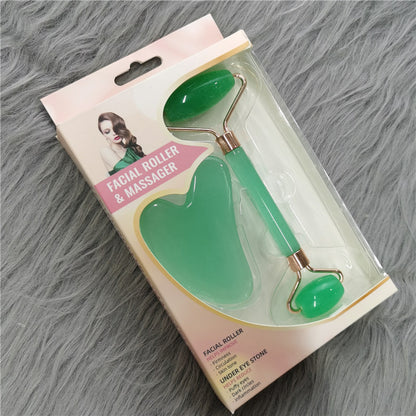 Powder crystal roller massager suit non-jade face roller massager facial beauty shaving double head massage stick - image 2