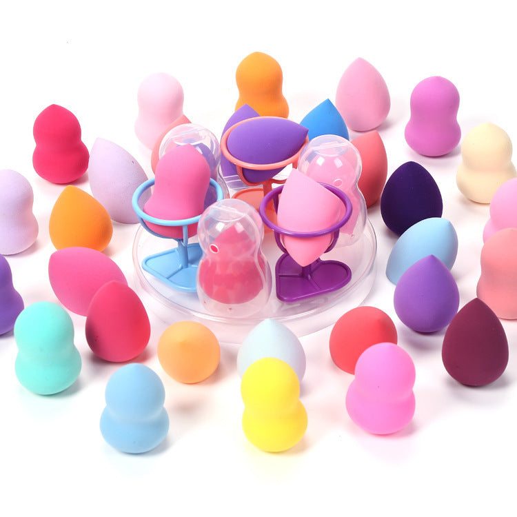 4*6 Jing A-Grade Non-Latex Powder Puff Water Drop Gourd Oblique Cut Powder Puff Face Wash Puff Makeup Cotton Beauty Egg Wet and Dry Use - image 5