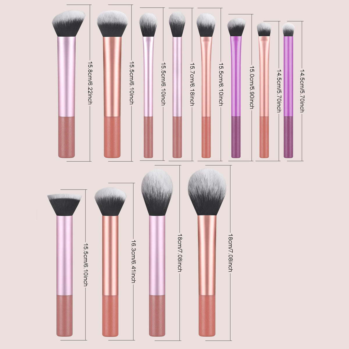 12 professional makeup brush suit full set of loose powder brush concealer eye shadow brush source factory in stock long tube set brush - image 5