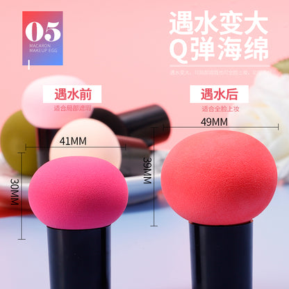 Factory Direct Sales Round Head Mushroom Head Makeup Sponge Puff Gourd Beauty Egg Cushion Bb Dual-Use for Dry and Wet Makeup Setting - image 2