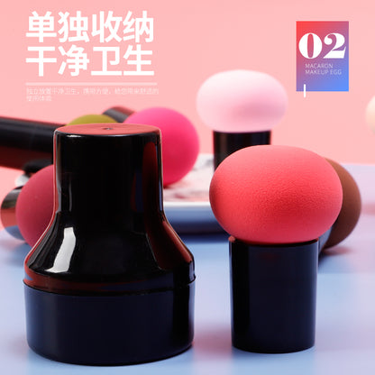 Factory Direct Sales Round Head Mushroom Head Makeup Sponge Puff Gourd Beauty Egg Cushion Bb Dual-Use for Dry and Wet Makeup Setting - image 3