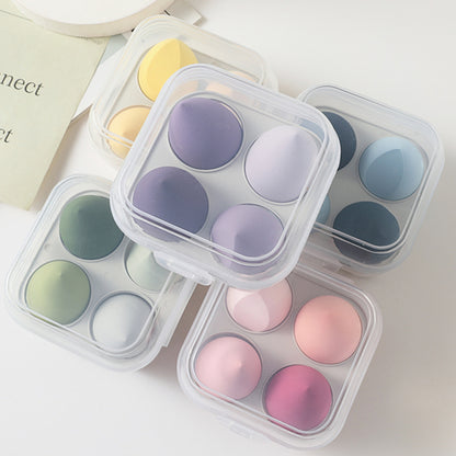 4 Egg Box Powder Puff suit Beauty Makeup Egg Air Cushion Powder Puff Color Makeup Egg Makeup Egg Gourd Water Drops Slant Cut Powder Puff - image 1