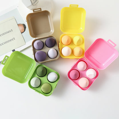 4 Egg Box Powder Puff suit Beauty Makeup Egg Air Cushion Powder Puff Color Makeup Egg Makeup Egg Gourd Water Drops Slant Cut Powder Puff - image 2