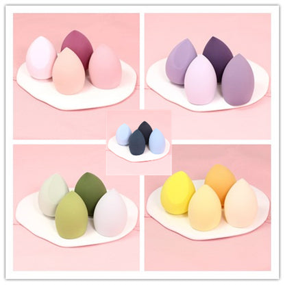 4 Egg Box Powder Puff suit Beauty Makeup Egg Air Cushion Powder Puff Color Makeup Egg Makeup Egg Gourd Water Drops Slant Cut Powder Puff - image 3