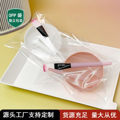 Disposable Beauty Spa Tool Mask Bowl + Spoon Measuring Cup + Soft Brush DIY Mask 3-Piece Set Wholesale - image 1
