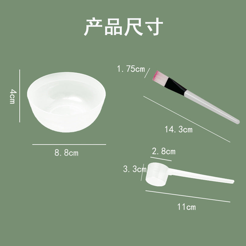 Disposable Beauty Spa Tool Mask Bowl + Spoon Measuring Cup + Soft Brush DIY Mask 3-Piece Set Wholesale - image 3