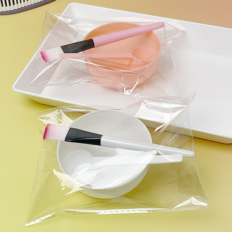 Disposable Beauty Spa Tool Mask Bowl + Spoon Measuring Cup + Soft Brush DIY Mask 3-Piece Set Wholesale - image 4