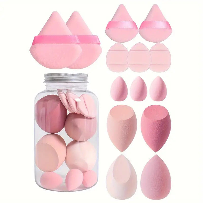 Cross-border Explosions Drifting Bottled 14-piece Powder Puff suit Beauty Egg Thumb Powder Puff Cotton Powder Puff Mini Powder Puff - image 1