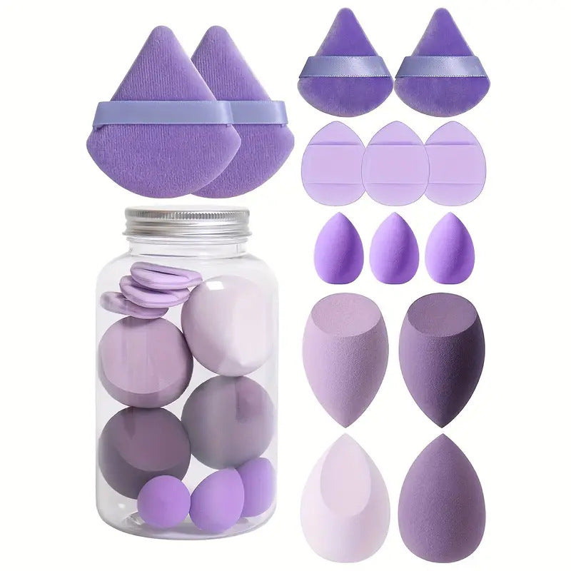 Cross-border Explosions Drifting Bottled 14-piece Powder Puff suit Beauty Egg Thumb Powder Puff Cotton Powder Puff Mini Powder Puff - image 3