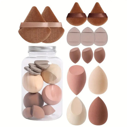 Cross-border Explosions Drifting Bottled 14-piece Powder Puff suit Beauty Egg Thumb Powder Puff Cotton Powder Puff Mini Powder Puff - image 4