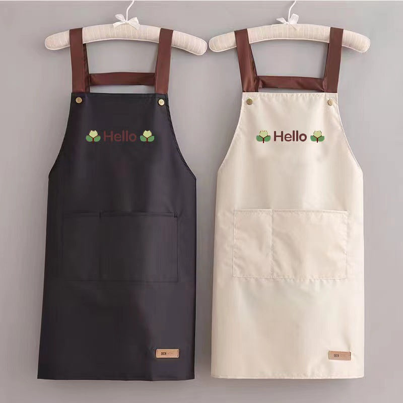 Apron waterproof oil-proof printing LOGO waist stall kitchen anti-fouling nail salon catering men's and women's work clothes wholesale - image 1