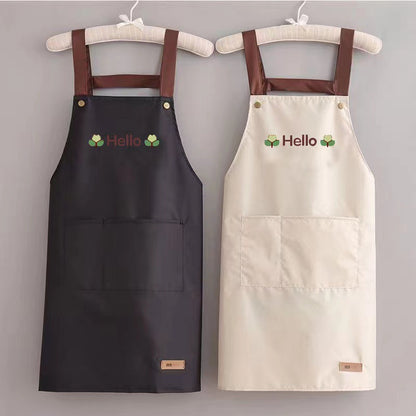 Apron waterproof oil-proof printing LOGO waist stall kitchen anti-fouling nail salon catering men's and women's work clothes wholesale - image 1
