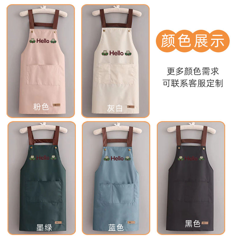 Apron waterproof oil-proof printing LOGO waist stall kitchen anti-fouling nail salon catering men's and women's work clothes wholesale - image 4